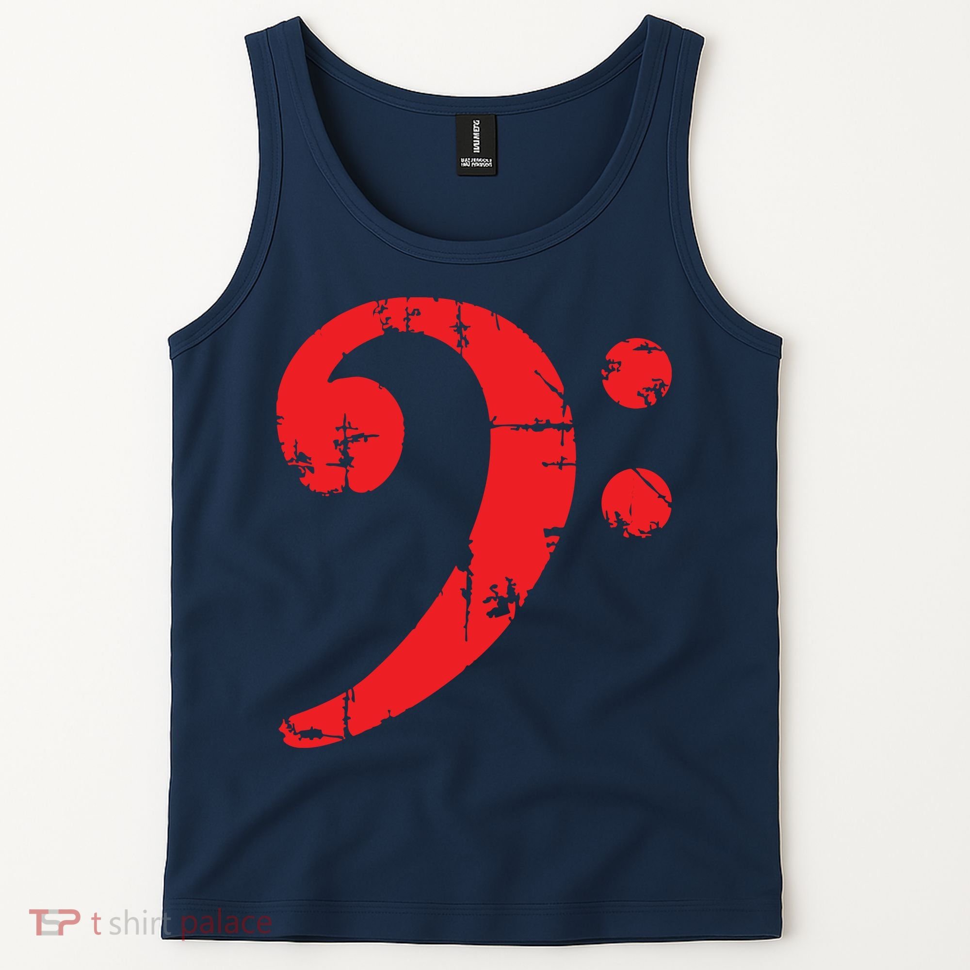 Bass Clef Antique Red Bass Players Tank Top