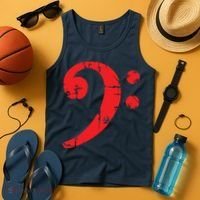 Bass Clef Antique Red Bass Players Tank Top thumb 4