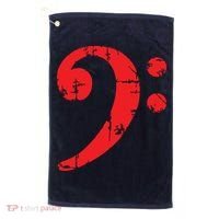 Bass Clef Antique Red Bass Players Golf Towel thumb 0
