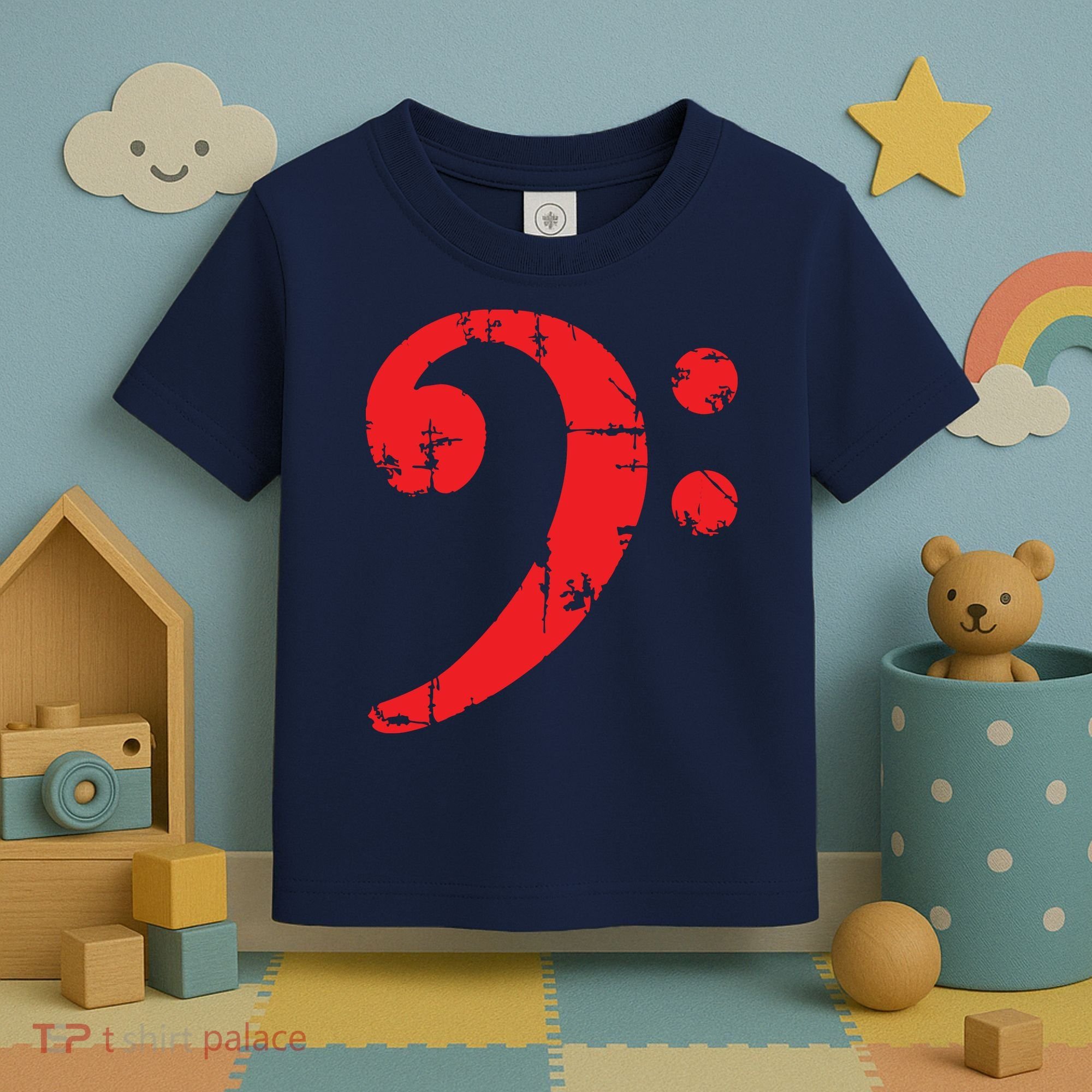 Bass Clef Antique Red Bass Players Toddler T-Shirt