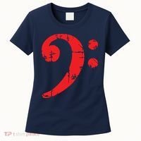Bass Clef Antique Red Bass Players Women's T-Shirt thumb 0