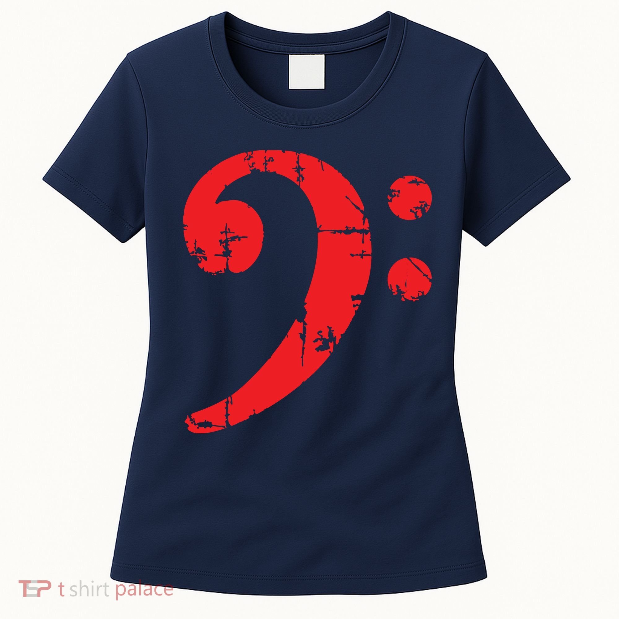 Bass Clef Antique Red Bass Players Women's T-Shirt