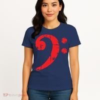 Bass Clef Antique Red Bass Players Women's T-Shirt thumb 4