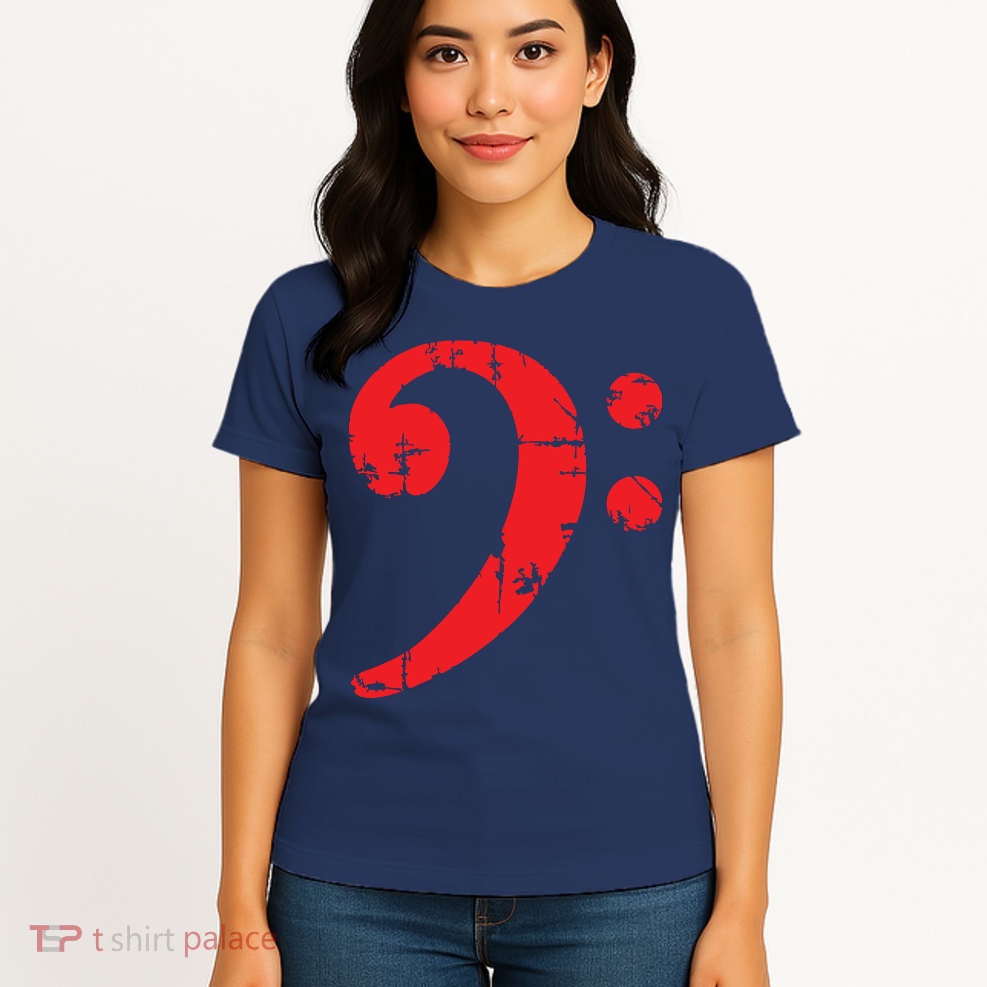 Bass Clef Antique Red Bass Players Women's T-Shirt