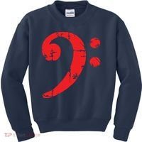 Bass Clef Antique Red Bass Players Kids Sweatshirt thumb 0