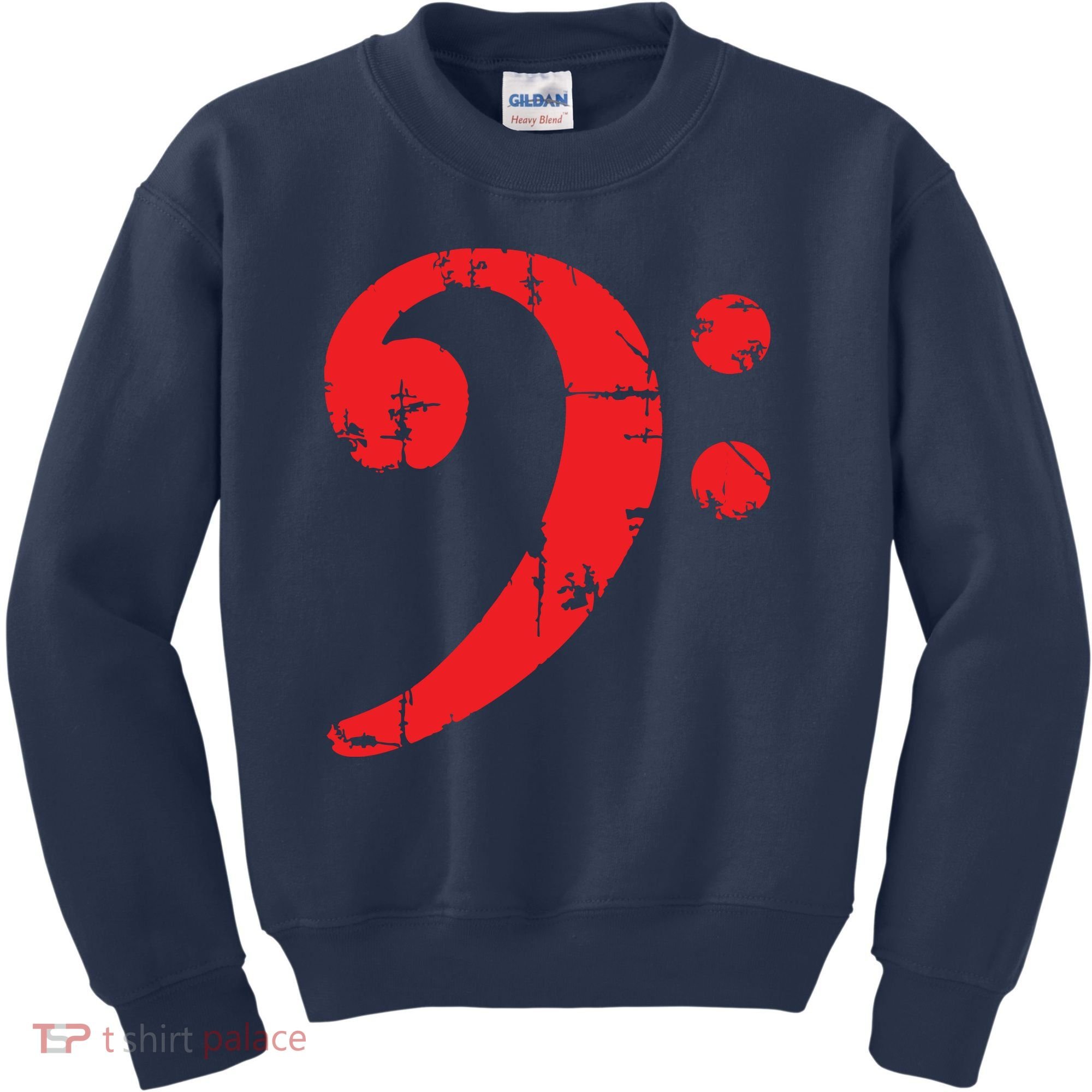 Bass Clef Antique Red Bass Players Kids Sweatshirt