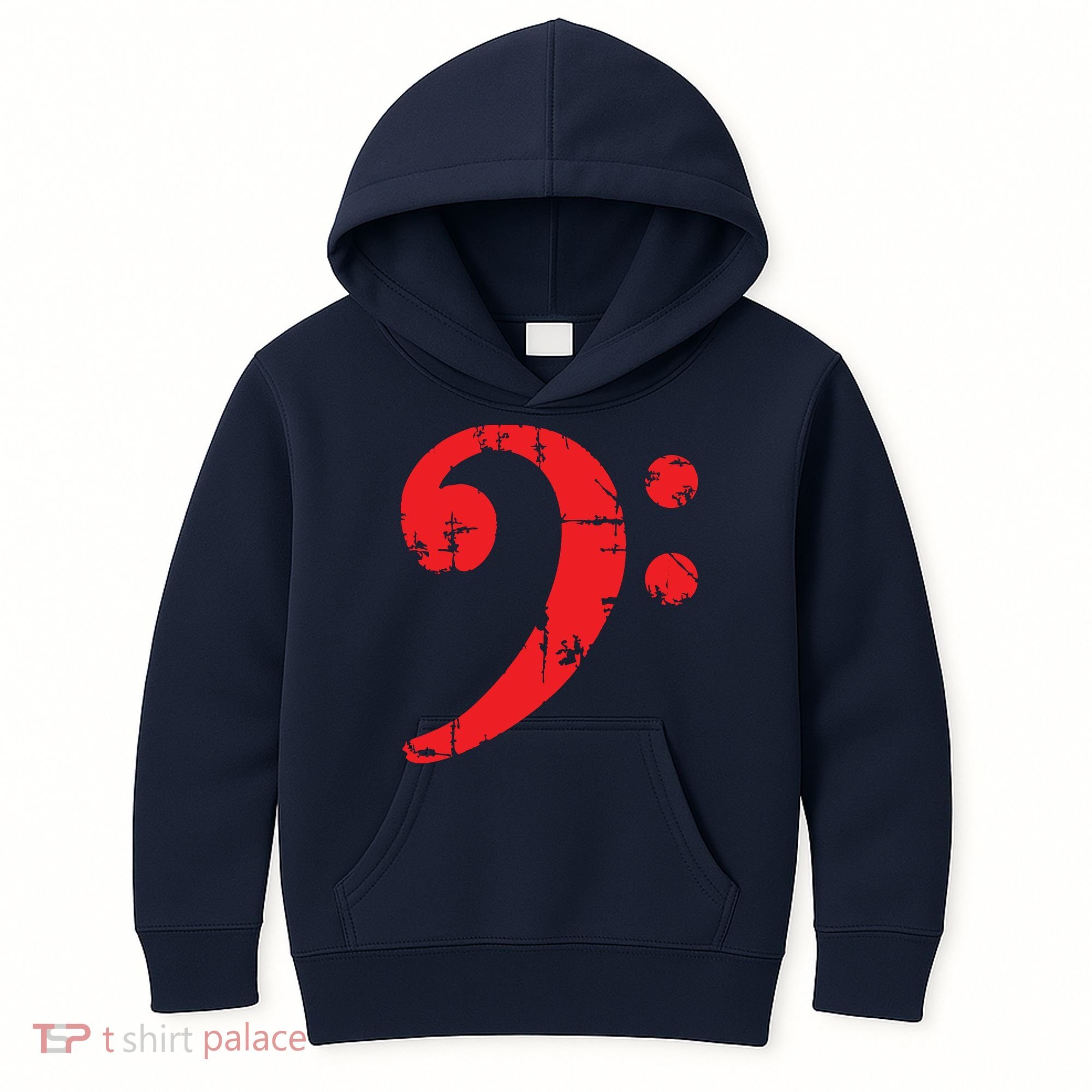 Bass Clef Antique Red Bass Players Kids Hoodie
