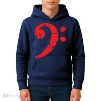 Bass Clef Antique Red Bass Players Kids Hoodie thumb 4