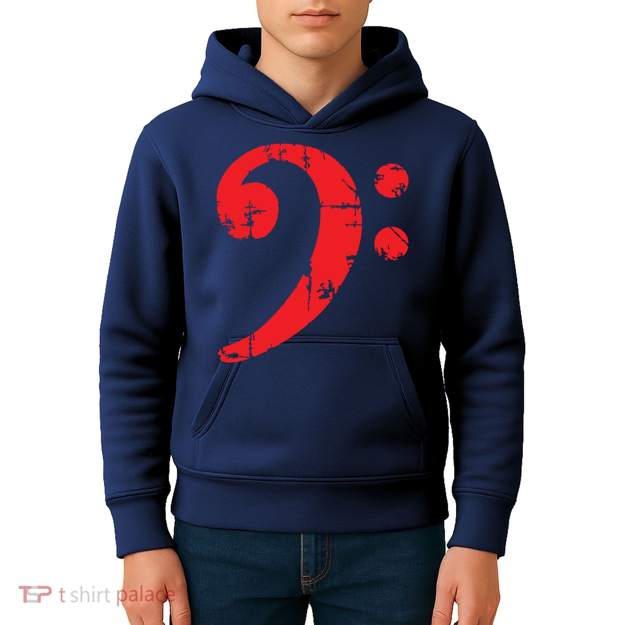 Bass Clef Antique Red Bass Players Kids Hoodie