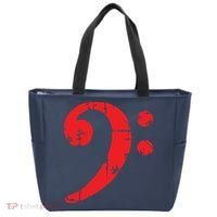 Bass Clef Antique Red Bass Players Tote Bag thumb 0