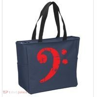 Bass Clef Antique Red Bass Players Tote Bag thumb 2