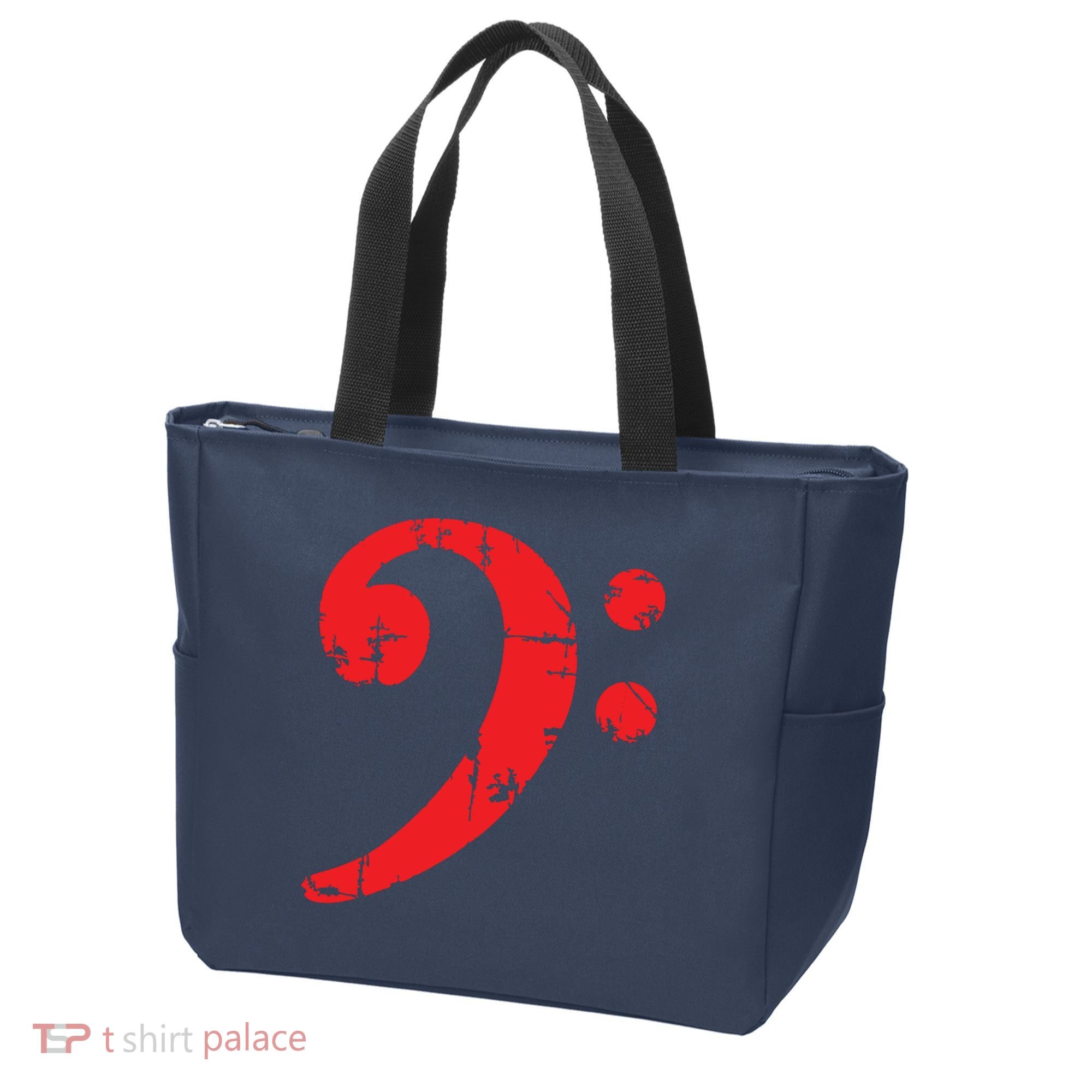 Bass Clef Antique Red Bass Players Tote Bag
