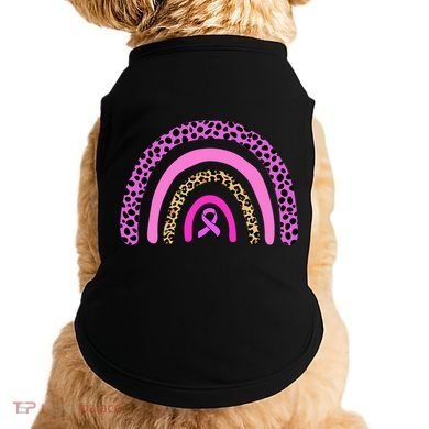 Breast Cancer Awareness Rainbow Leopard Design Doggie Tank