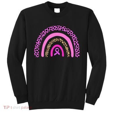Breast Cancer Awareness Rainbow Leopard Design Sweatshirt