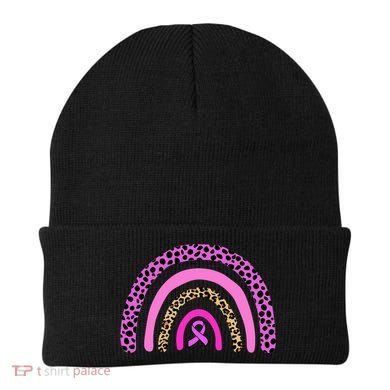 Breast Cancer Awareness Rainbow Leopard Design Beanie