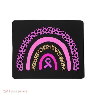 Breast Cancer Awareness Rainbow Leopard Design Mousepad