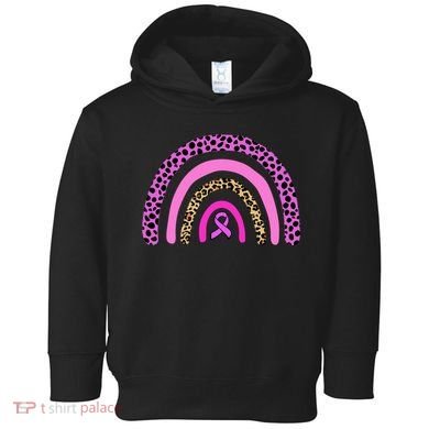 Breast Cancer Awareness Rainbow Leopard Design Toddler Hoodie