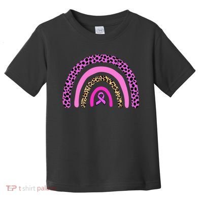 Breast Cancer Awareness Rainbow Leopard Design Toddler T-Shirt