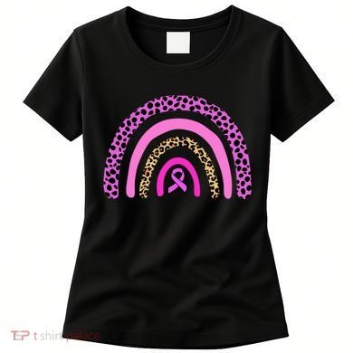 Breast Cancer Awareness Rainbow Leopard Design Women's T-Shirt