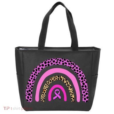 Breast Cancer Awareness Rainbow Leopard Design Tote Bag