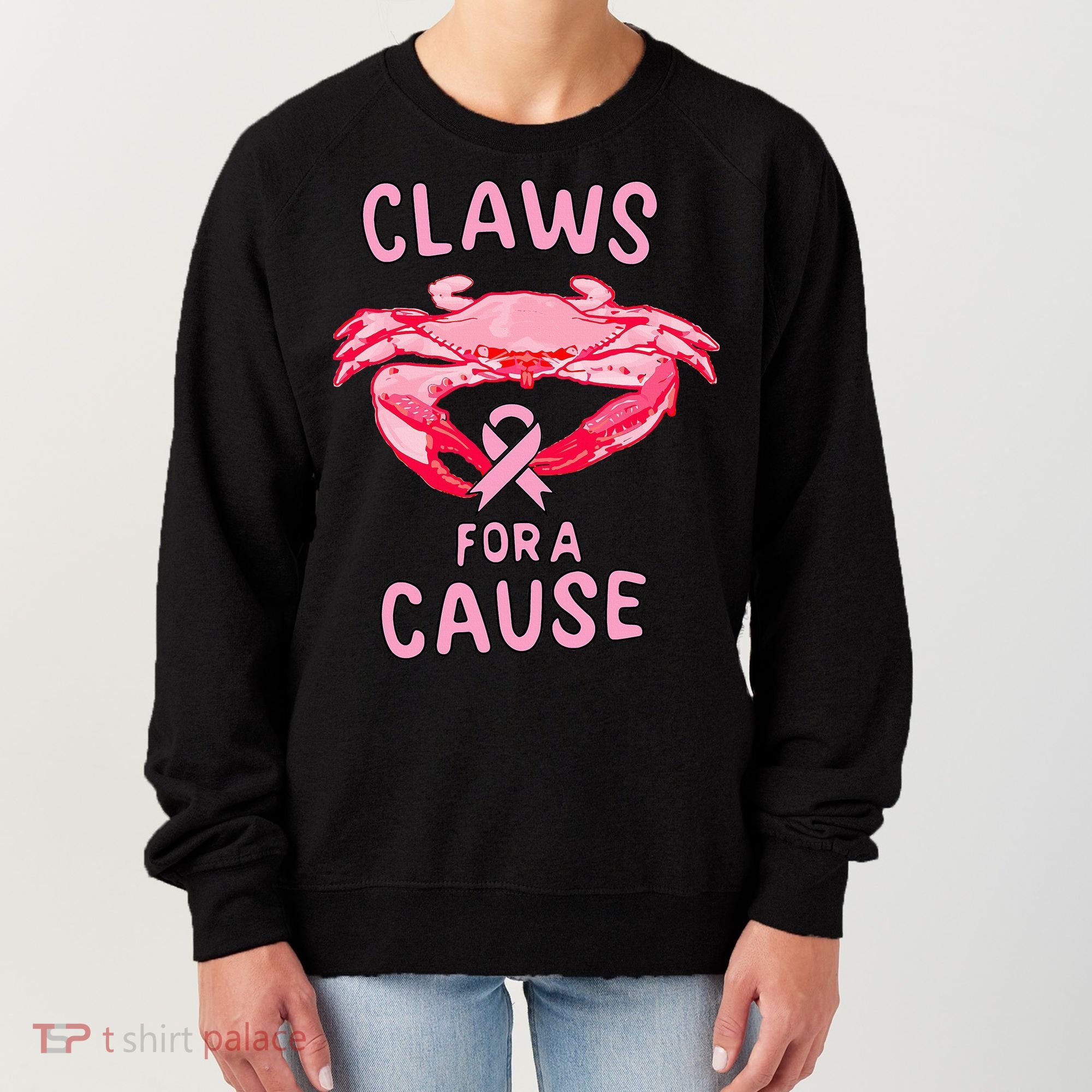 Breast Cancer Awareness Claws For A Cause Crab Women's Sweatshirt