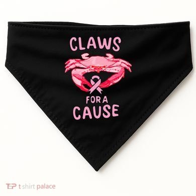 Breast Cancer Awareness Claws For A Cause Crab USA-Made Doggie Bandana
