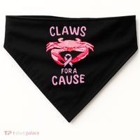 Breast Cancer Awareness Claws For A Cause Crab USA-Made Doggie Bandana thumb 0