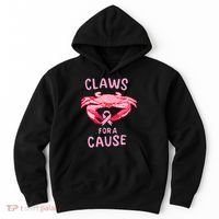 Breast Cancer Awareness Claws For A Cause Crab Hoodie thumb 0