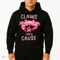 Breast Cancer Awareness Claws For A Cause Crab Hoodie thumb 2