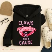 Breast Cancer Awareness Claws For A Cause Crab Hoodie thumb 4