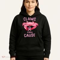 Breast Cancer Awareness Claws For A Cause Crab Hoodie thumb 5