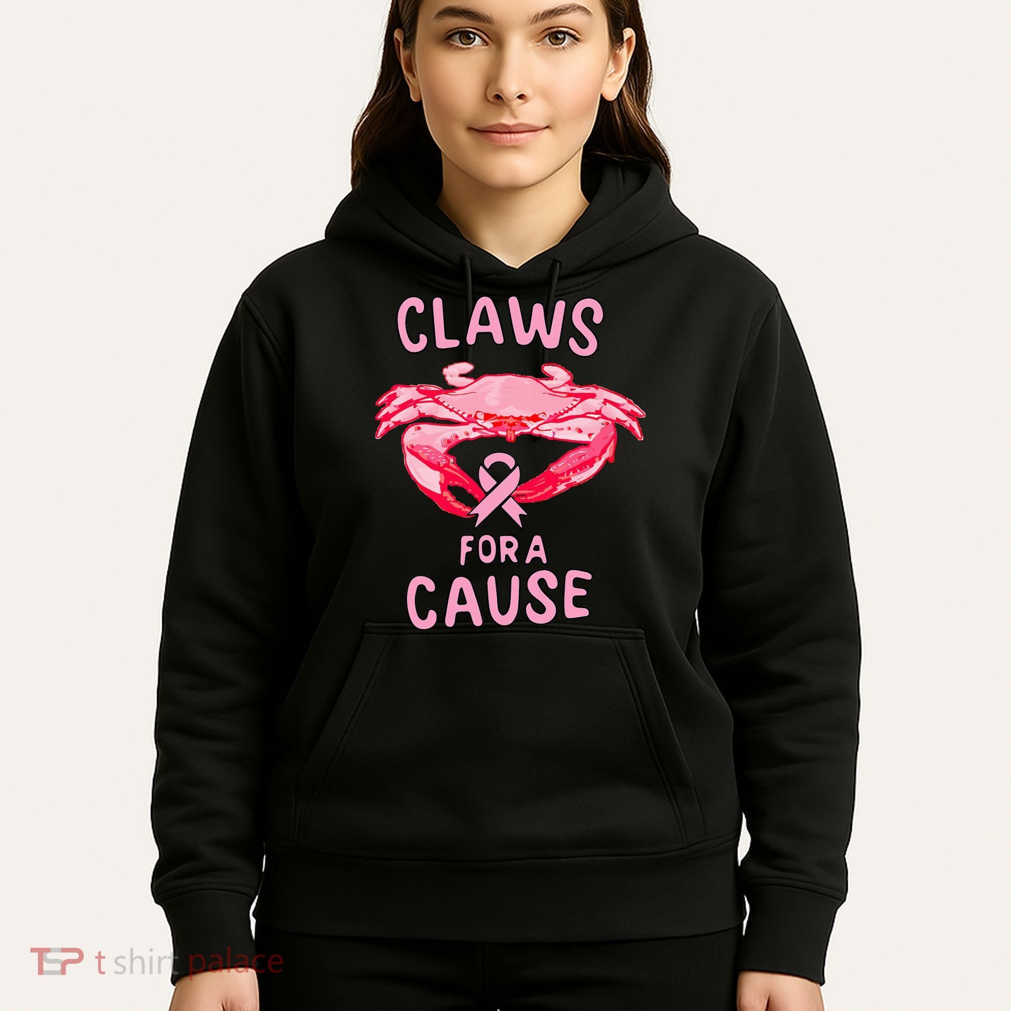 Breast Cancer Awareness Claws For A Cause Crab Hoodie
