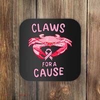 Breast Cancer Awareness Claws For A Cause Crab Coaster thumb 0