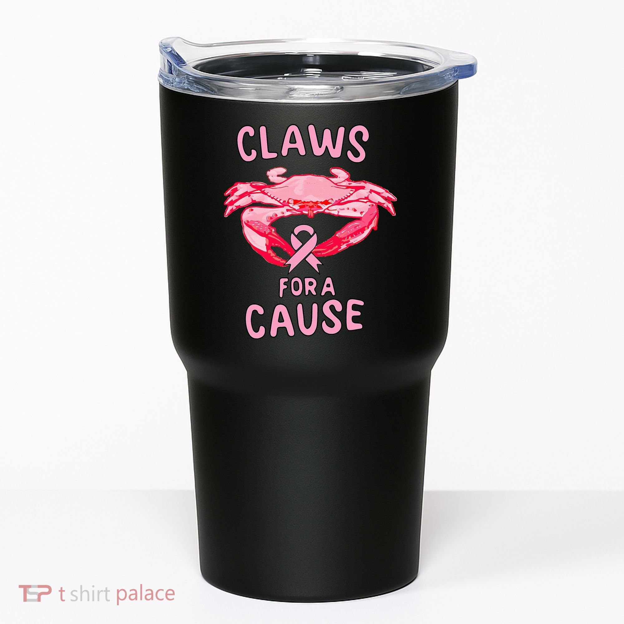 Breast Cancer Awareness Claws For A Cause Crab Tumbler