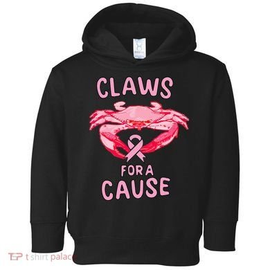 Breast Cancer Awareness Claws For A Cause Crab Toddler Hoodie