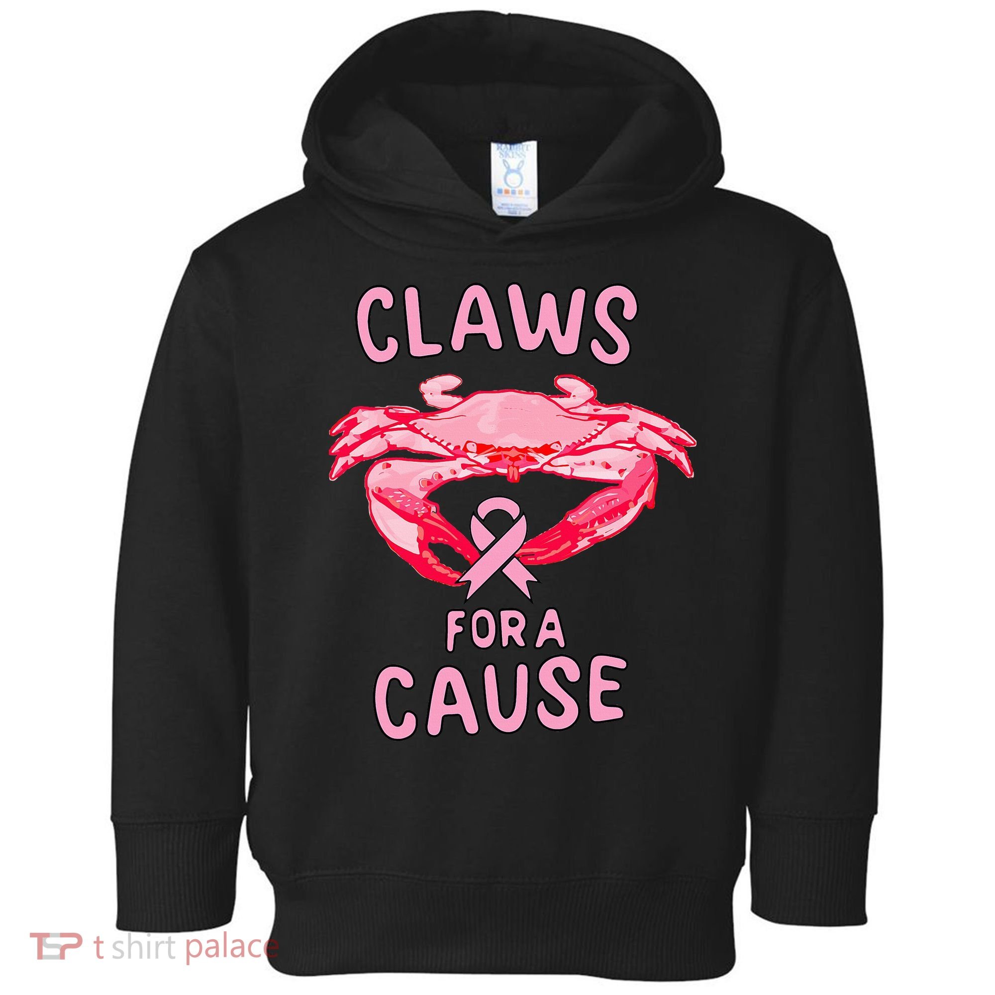 Breast Cancer Awareness Claws For A Cause Crab Toddler Hoodie