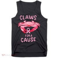 Breast Cancer Awareness Claws For A Cause Crab Tank Top thumb 0