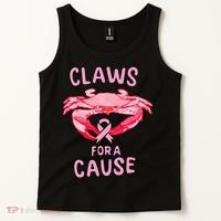 Breast Cancer Awareness Claws For A Cause Crab Tank Top thumb 2