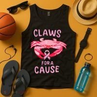 Breast Cancer Awareness Claws For A Cause Crab Tank Top thumb 4