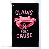 Breast Cancer Awareness Claws For A Cause Crab Golf Towel thumb 0