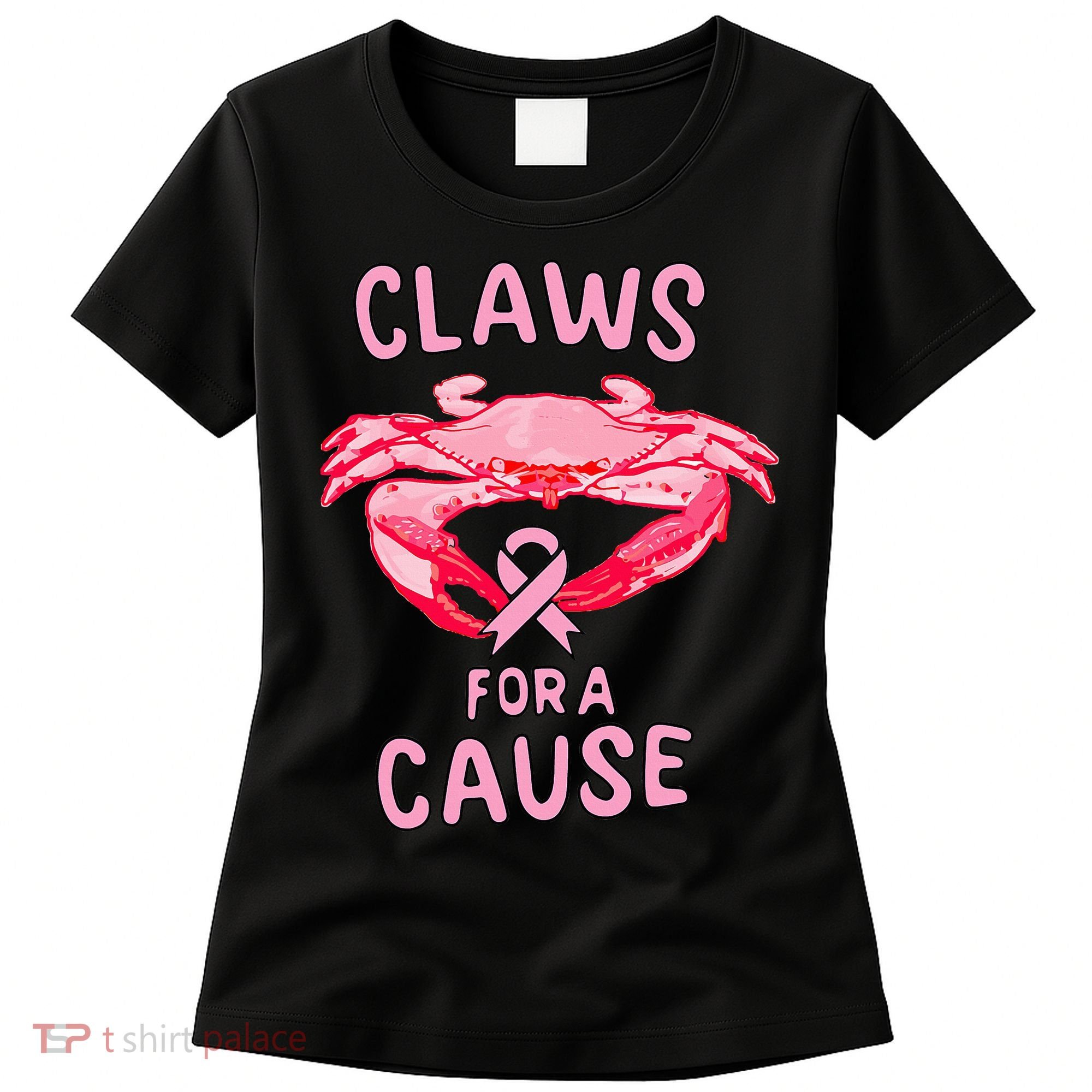Breast Cancer Awareness Claws For A Cause Crab Women's T-Shirt