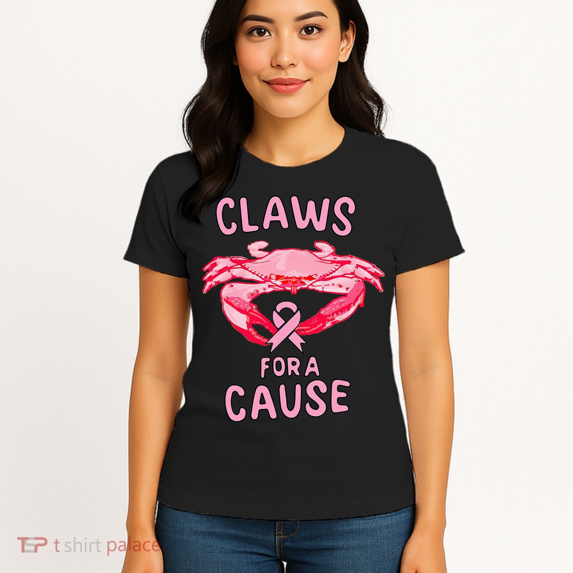 Breast Cancer Awareness Claws For A Cause Crab Women's T-Shirt