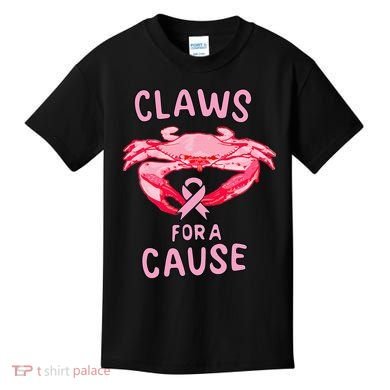 Breast Cancer Awareness Claws For A Cause Crab Kids T-Shirt
