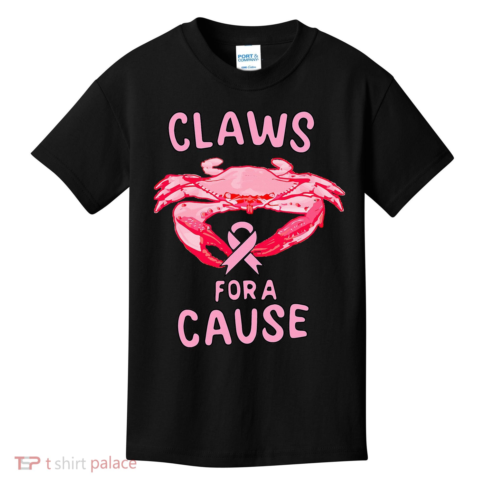 Breast Cancer Awareness Claws For A Cause Crab Kids T-Shirt