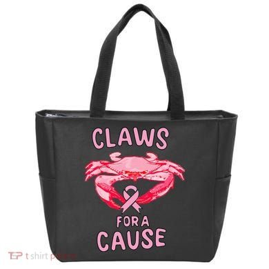 Breast Cancer Awareness Claws For A Cause Crab Tote Bag