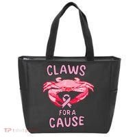 Breast Cancer Awareness Claws For A Cause Crab Tote Bag thumb 0