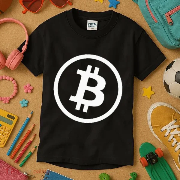 Bitcoin Cryptocurrency Btc Neck Position Bitcoin Kids T-Shirt