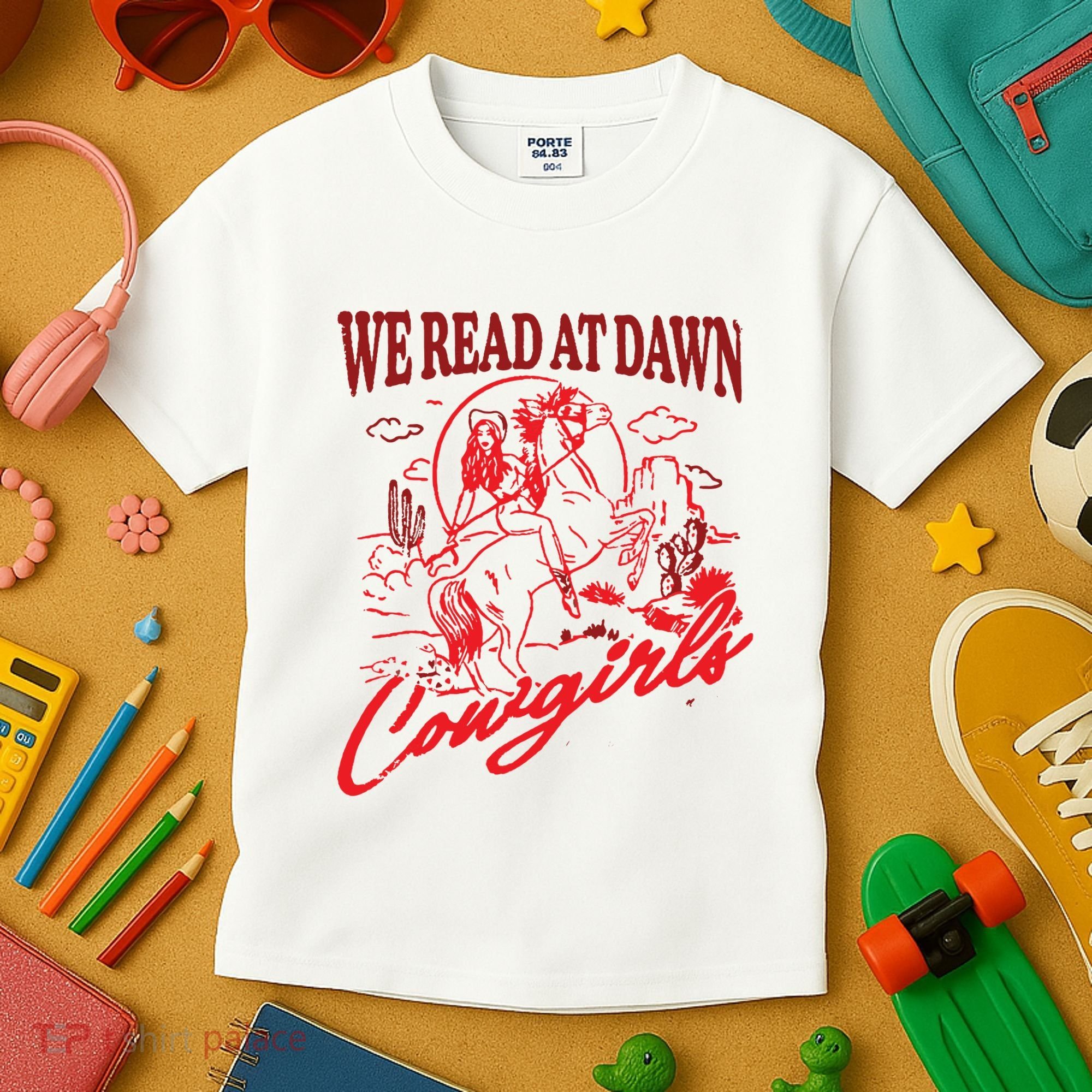Bookish Cowgirl Kids T-Shirt