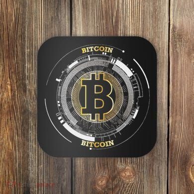 Bitcoin Coin Btc Crypto Currency Traders Blockchain Miners Coaster