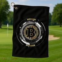 Bitcoin Coin Btc Crypto Currency Traders Blockchain Miners Golf Towel thumb 1